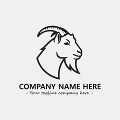 Head of goat illustration black and white for logo company vector image
