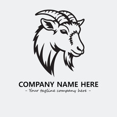 Head of goat illustration black and white for logo company vector image
