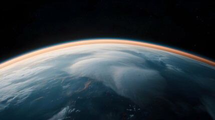 Fototapeta premium Stunning Wide View of Earth from Space at Night