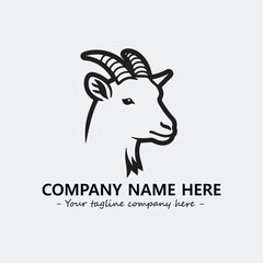 Head of goat illustration black and white for logo company vector image
