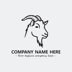 Head of goat illustration black and white for logo company vector image
