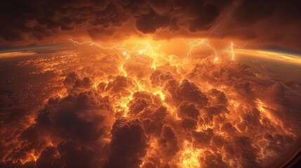 Lightning Storm Above the Clouds
