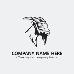 Head of goat illustration black and white for logo company vector image
