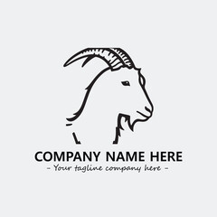 Head of goat illustration black and white for logo company vector image
