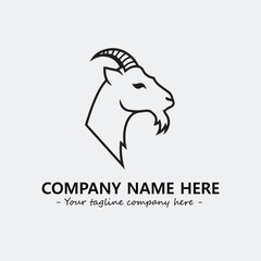 Head of goat illustration black and white for logo company vector image
