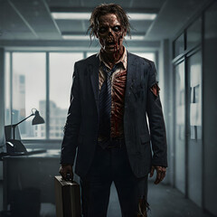 zombie businessman in the office