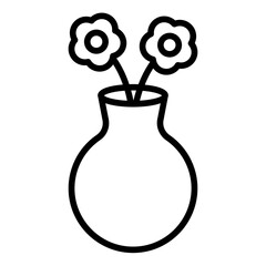 round neck outline icon for small wide flower vase