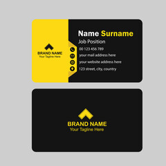 Yellow and black business card template