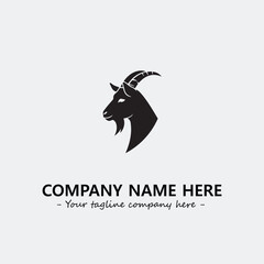 Head of goat illustration black and white for logo company vector image
