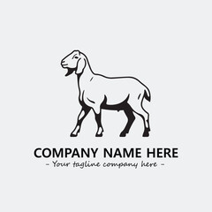 Head of goat illustration black and white for logo company vector image
