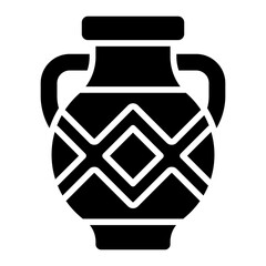 geometric amphora glyph icon with twin handle vase