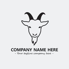 Head of goat illustration black and white for logo company vector image
