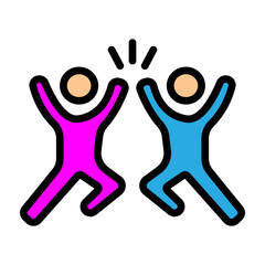 High Five Vector Filled Icon Design