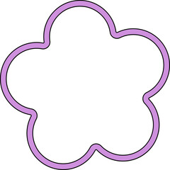 Lined Colorful Flower Silhouette Abstract Geometric Shapes