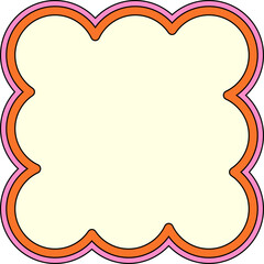 Retro Sticker Postage stamp Silhouette Abstract Geometric