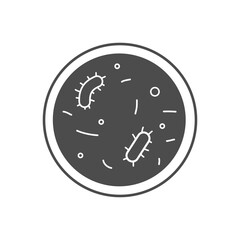 Petri Dish Bacteria icon isolate on white background.