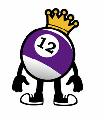 Billiard Ball Mascot Character