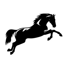 black flat style horse silhouette vector illustration 