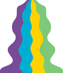 Psychedelic Retro Rainbow Shape Element