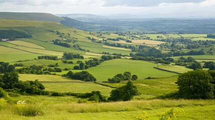 Fototapeta premium Peaceful Rural Countryside with a Vast Plateau