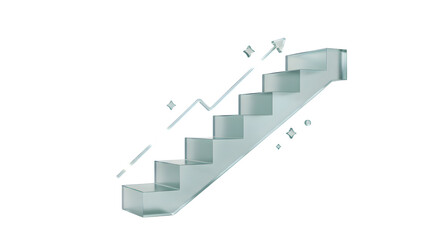 Climbing Staircase Graph Visualizing Growth and Upward Trend on Black Backdrop