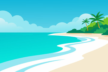 Obraz premium tropical beach with palm tree
