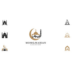 Minimalist Crescent Moon Logo Design Set