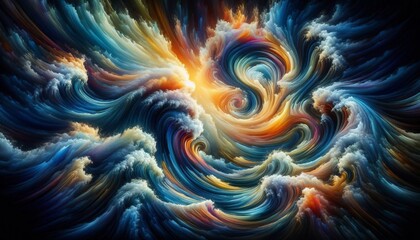 Abstract Ocean Waves A swirling and dynamic representation of oc