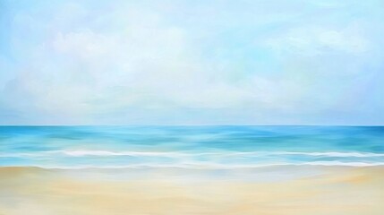 Obraz premium Serene Seascape with Gentle Waves and Soft Sky in Tranquil Coastal Landscape