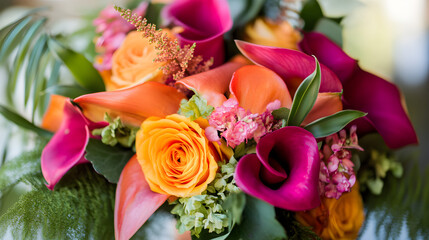 Fototapeta premium Roasted bell pepper and hummus wrap sliced diagonally, healthy lunch style, colorful interior