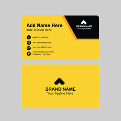 Business card template with a black-yellow-white color combination with a minimalist and unique style that is suitable for a business person