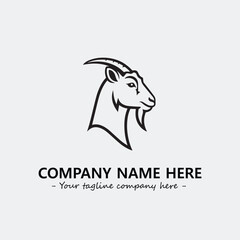 Head of goat illustration black and white for logo company vector image
