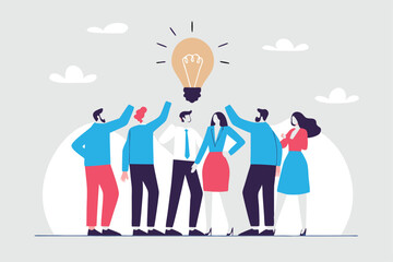 Brainstorming business idea, solution to solve problem, discussion to discover new idea, meeting or participation, team think together concept, business people brainstorming in business meeting.