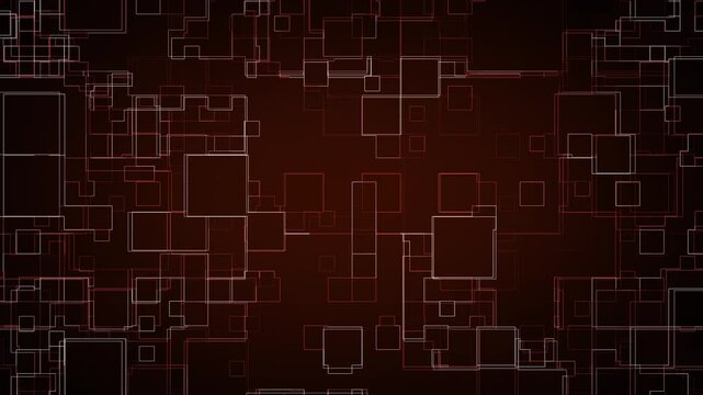 Red Brown Circuit Board Geometries Loop Back Animation Background