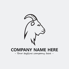 Head of goat illustration black and white for logo company vector image

