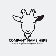 Head of goat illustration black and white for logo company vector image
