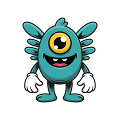 cute alien creature vector art mascots