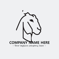 Head of goat illustration black and white for logo company vector image
