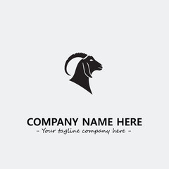 Head of goat illustration black and white for logo company vector image
