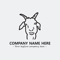 Head of goat illustration black and white for logo company vector image

