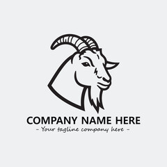 Head of goat illustration black and white for logo company vector image
