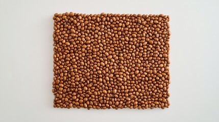 Close-up of Numerous Brown Dry Beans Spread on a White Surface for Culinary and Agricultural Use
