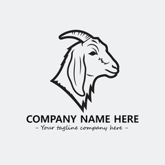 Head of goat illustration black and white for logo company vector image
