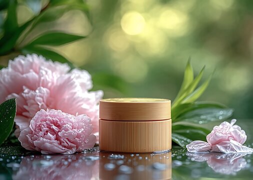 spa still life with pink flowers