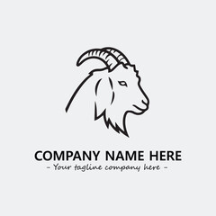 Head of goat illustration black and white for logo company vector image
