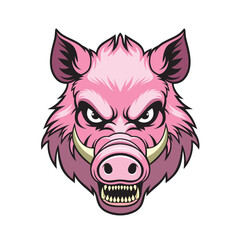 wildboar head mascot vector illustration furious wildboar design