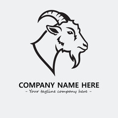 Head of goat illustration black and white for logo company vector image

