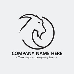 Head of goat illustration black and white for logo company vector image
