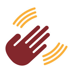 Hand Wave Vector Glyph Two Colors Icon Design