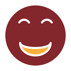 Happy Emoji Vector Glyph Two Colors Icon Design